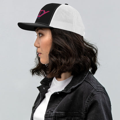 Unity Beyond Cornhole Pink/Purple logo Richardson 112 snapback Trucker Cap