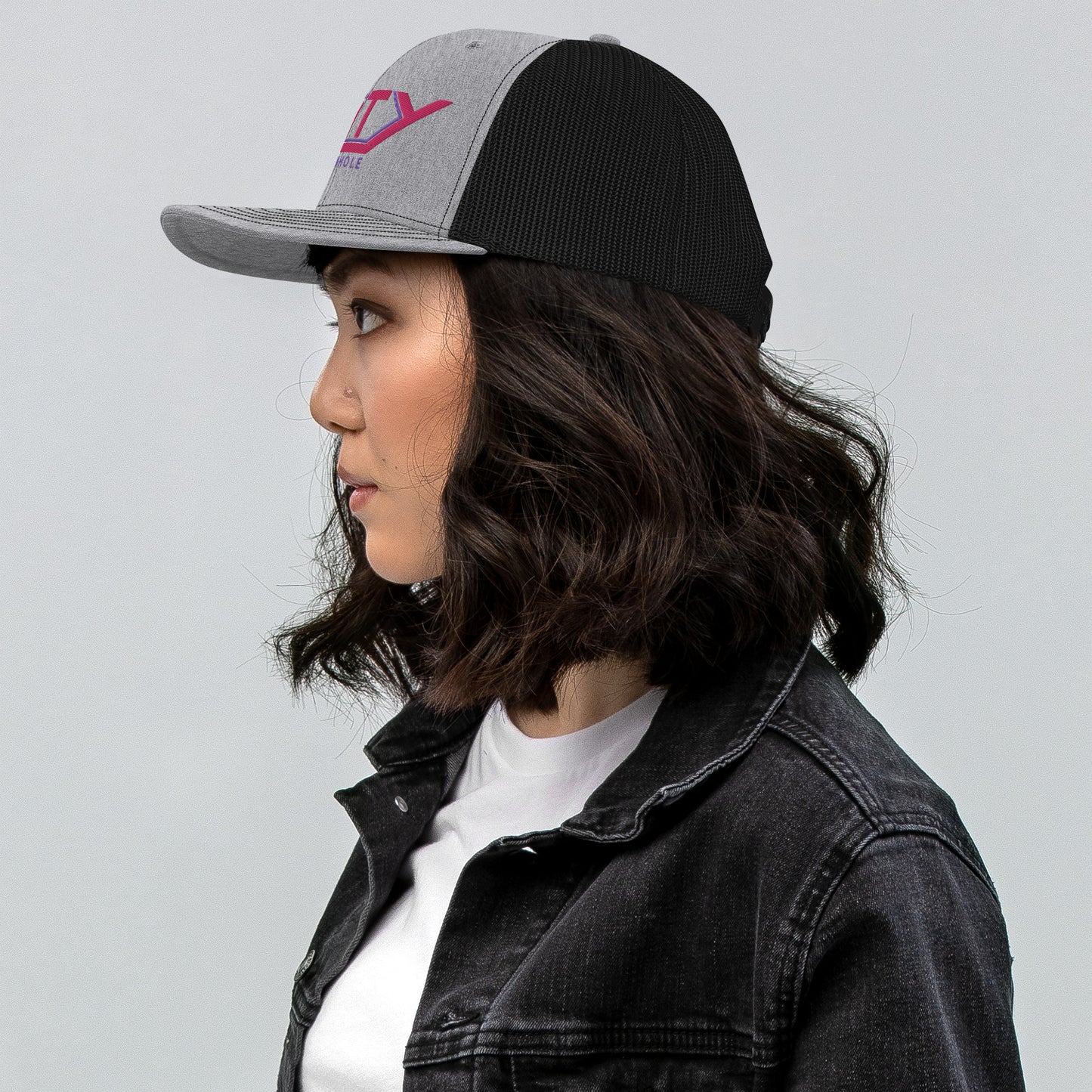 Unity Beyond Cornhole Pink/Purple logo Richardson 112 snapback Trucker Cap