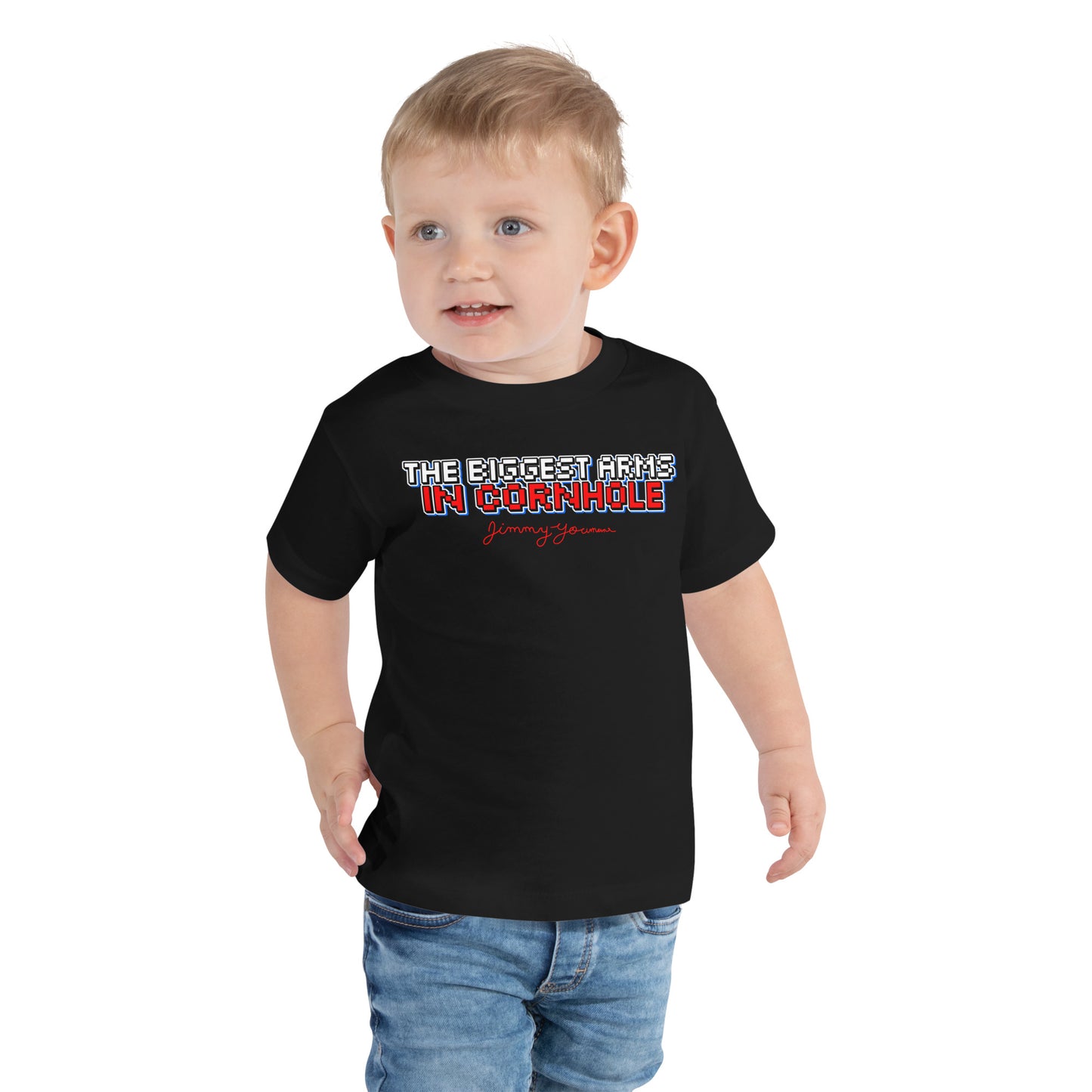 The Biggest Arms in Cornhole Toddler Short Sleeve Tee