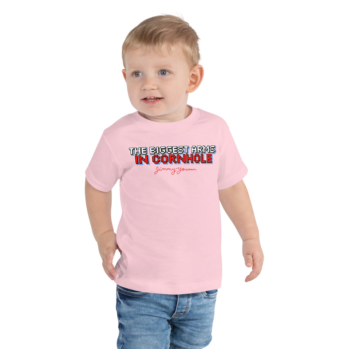 The Biggest Arms in Cornhole Toddler Short Sleeve Tee