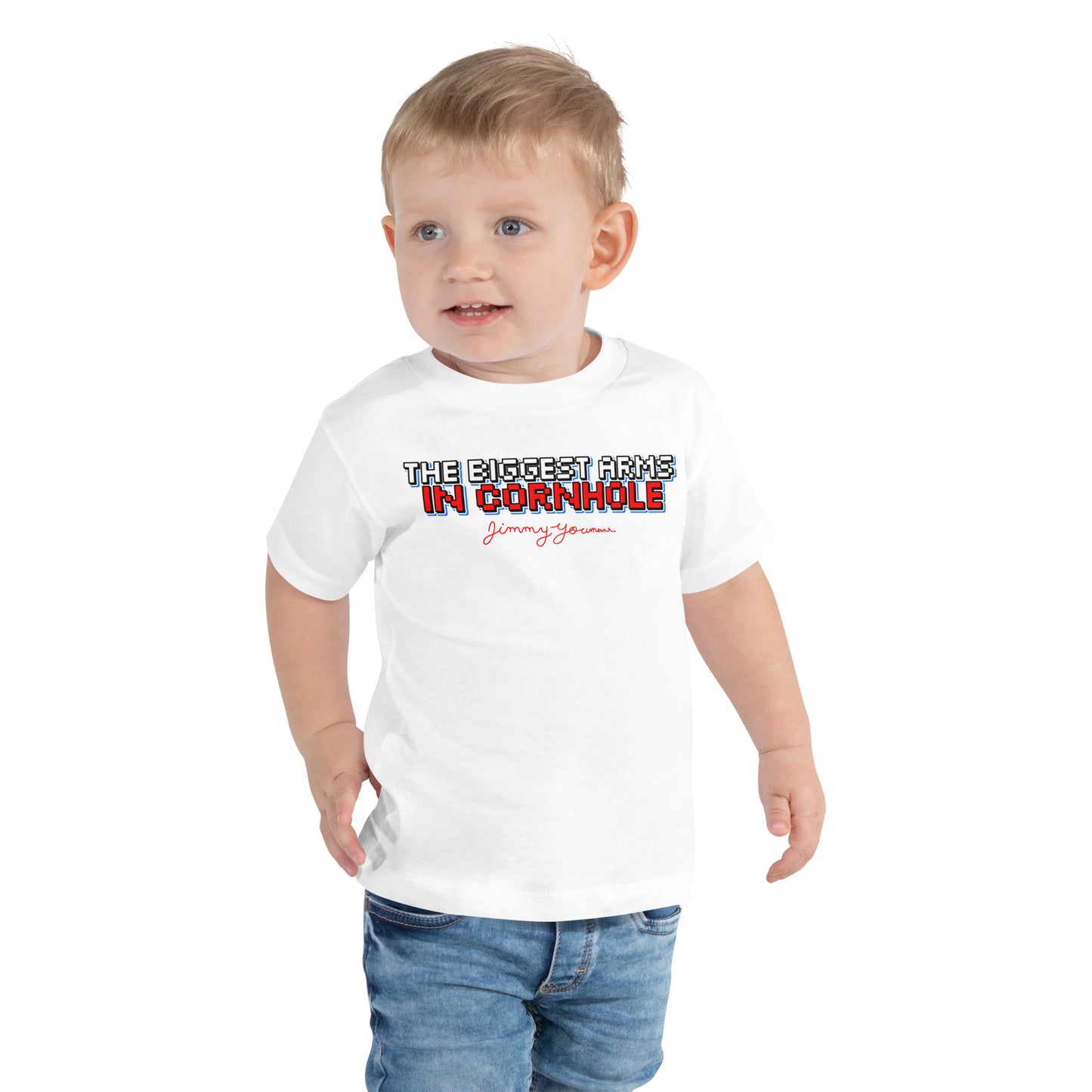 The Biggest Arms in Cornhole Toddler Short Sleeve Tee