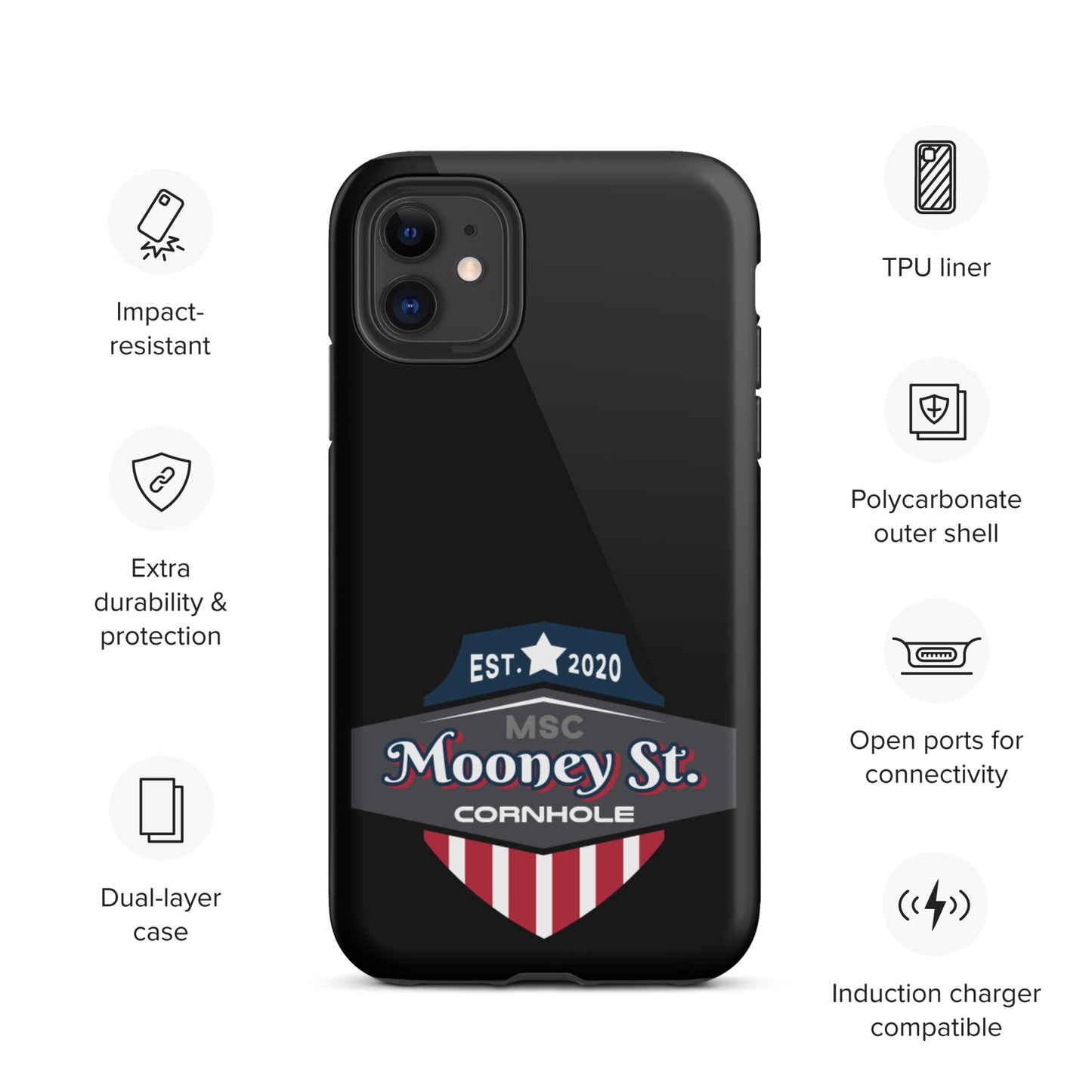 Mooney St. Cornhole Tough iPhone case