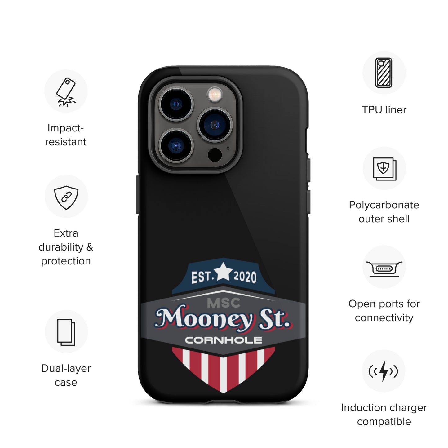 Mooney St. Cornhole Tough iPhone case