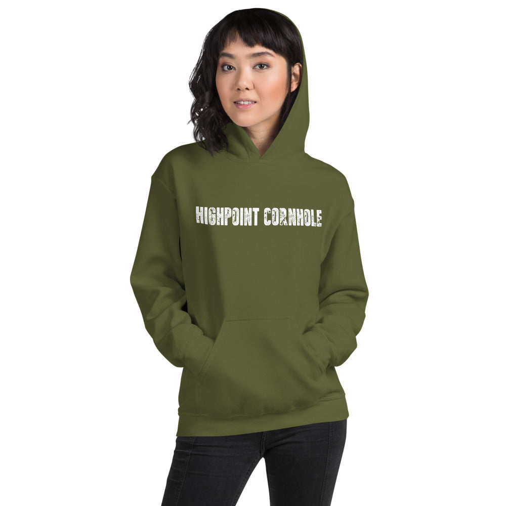 Highpoint Cornhole white lettered logo Unisex Hoodie