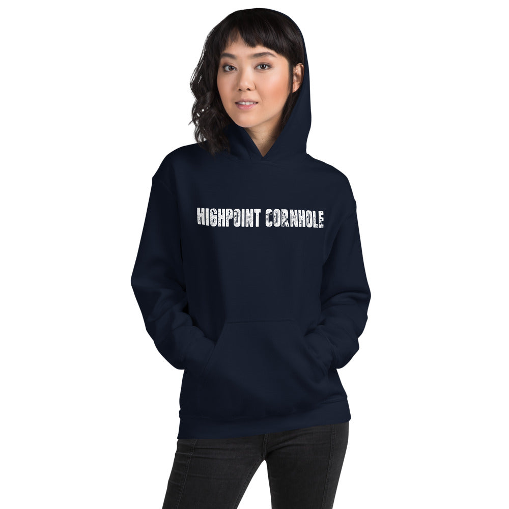 Highpoint Cornhole white lettered logo Unisex Hoodie