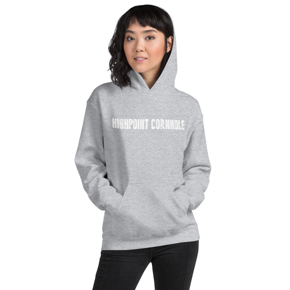 Highpoint Cornhole white lettered logo Unisex Hoodie