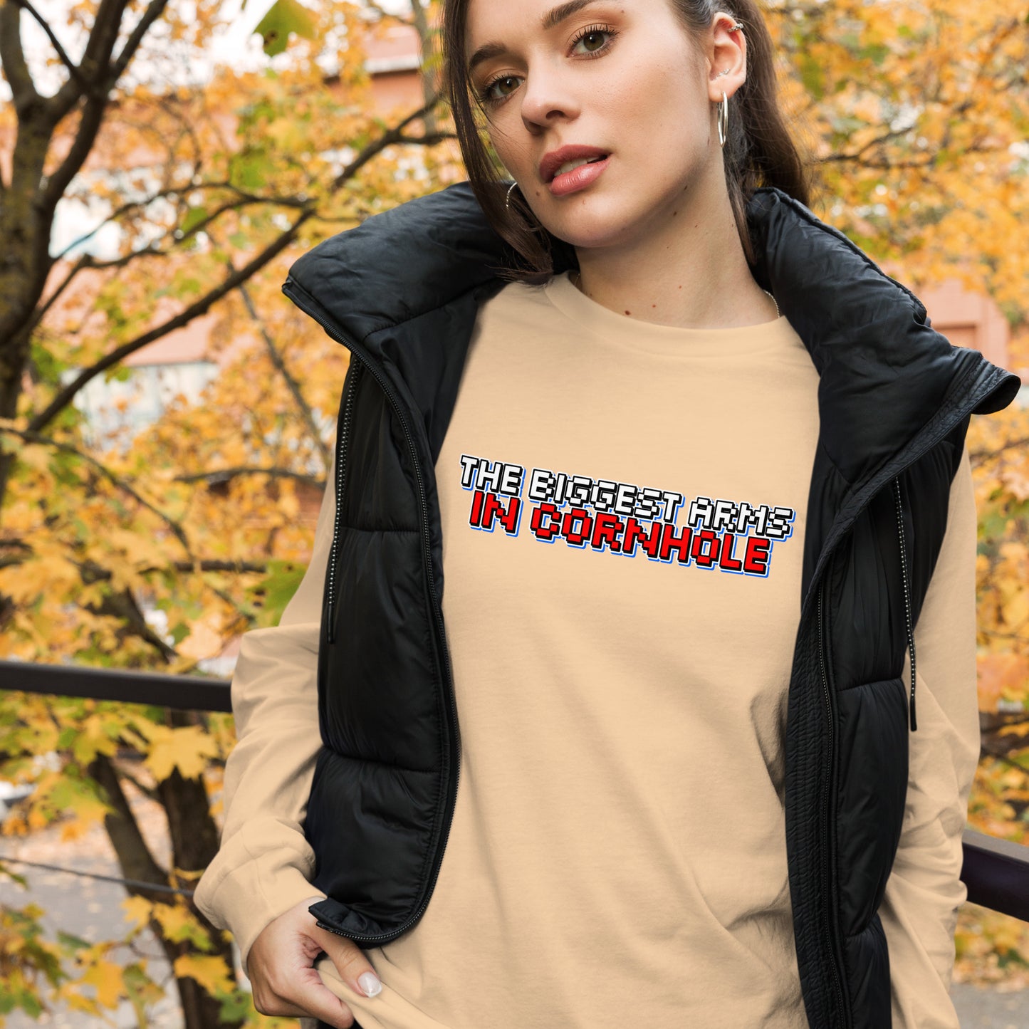 The Biggest Arms in Cornhole Unisex Long Sleeve Tee