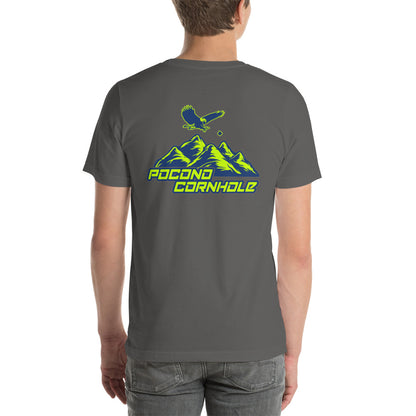 Pocono Cornhole front and back logo Unisex T-Shirt