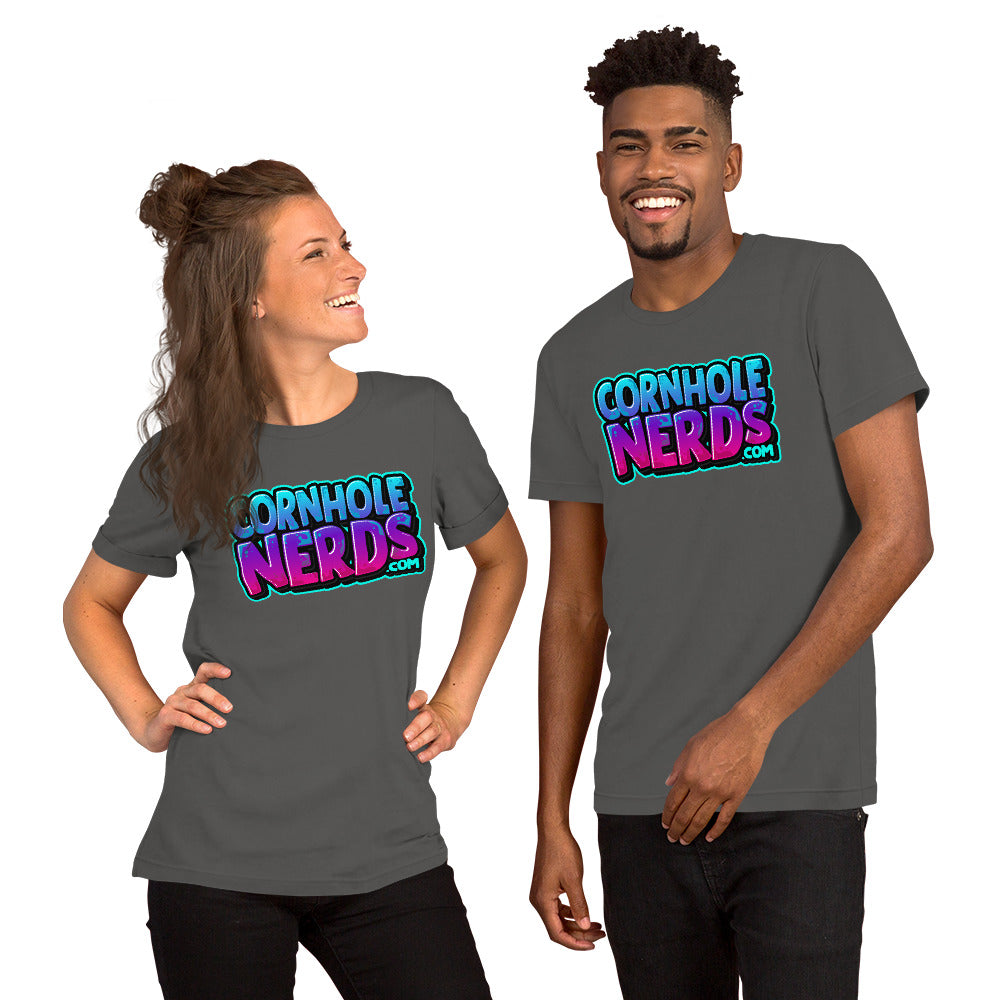 Cornhole Nerds Unisex t-shirt bluish/purplish logo