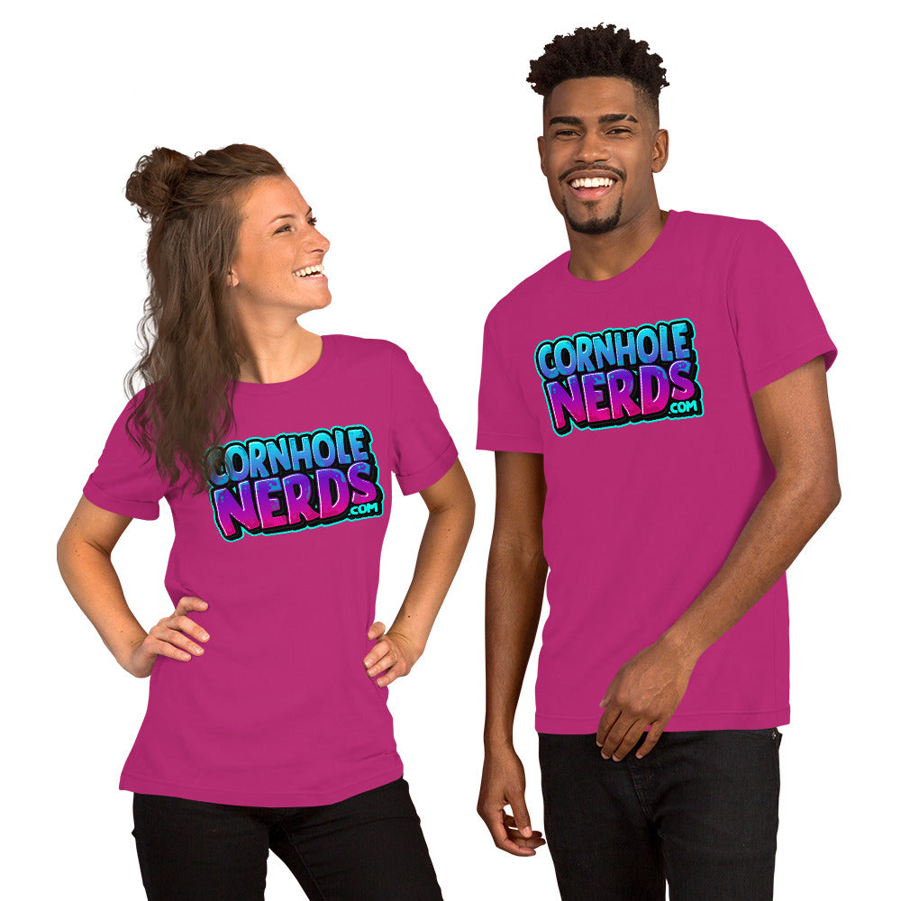 Cornhole Nerds Unisex t-shirt bluish/purplish logo