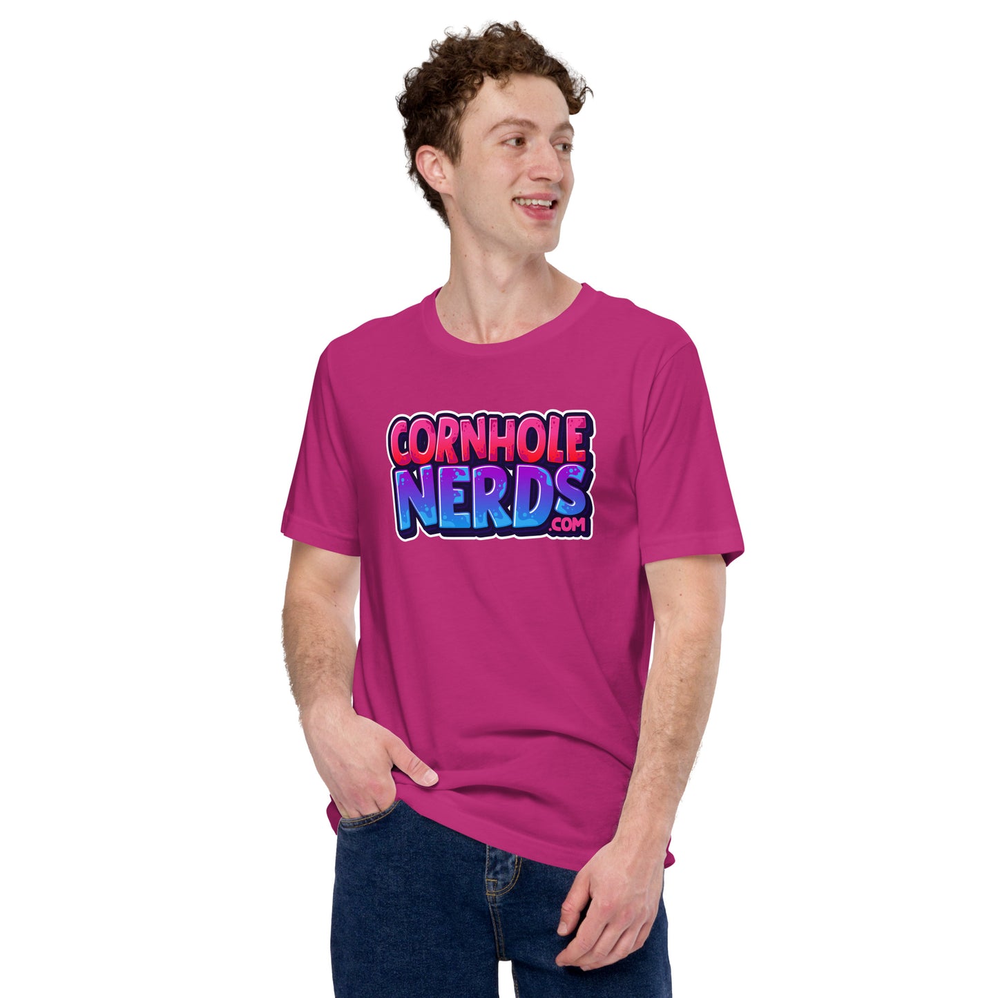 Cornhole Nerds Unisex t-shirt ombre logo