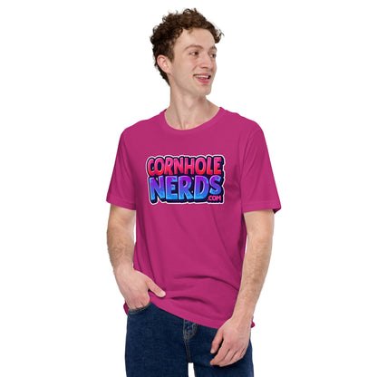 Cornhole Nerds Unisex t-shirt ombre logo