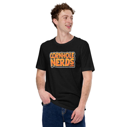 Cornhole Nerds orange logo Unisex t-shirt