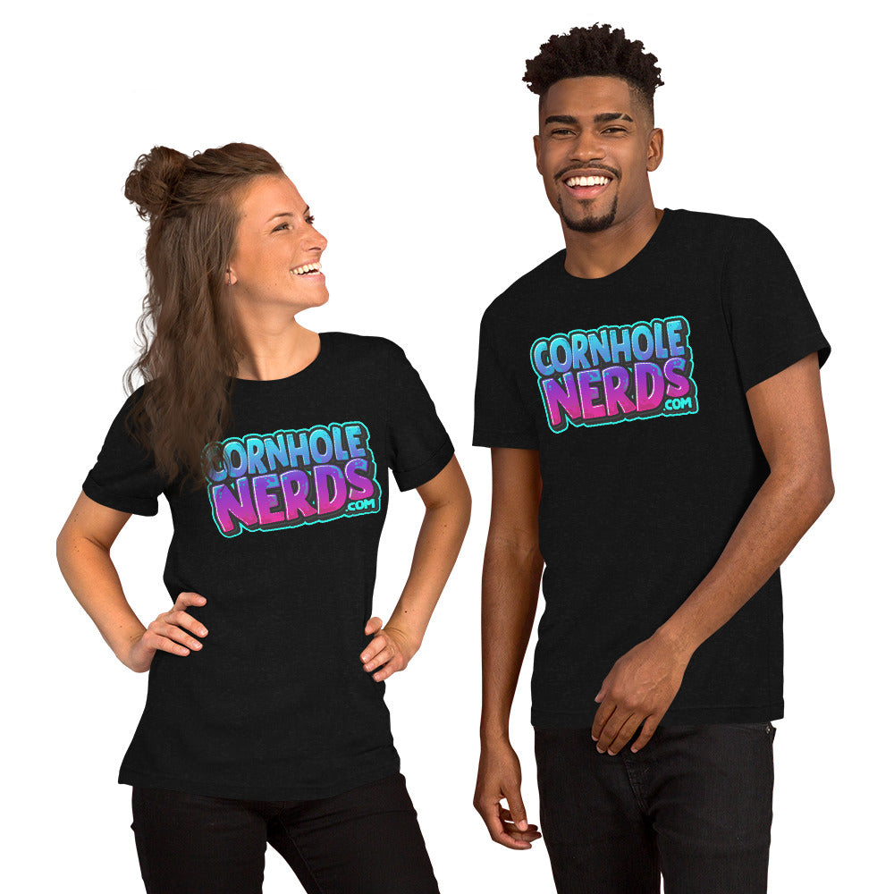 Cornhole Nerds Unisex t-shirt bluish/purplish logo