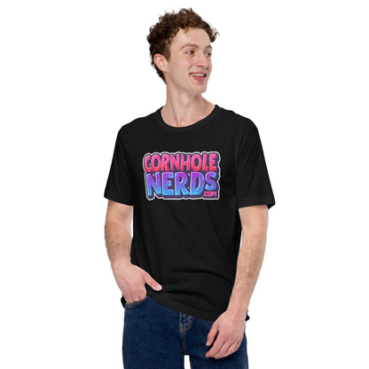 Cornhole Nerds Unisex t-shirt ombre logo