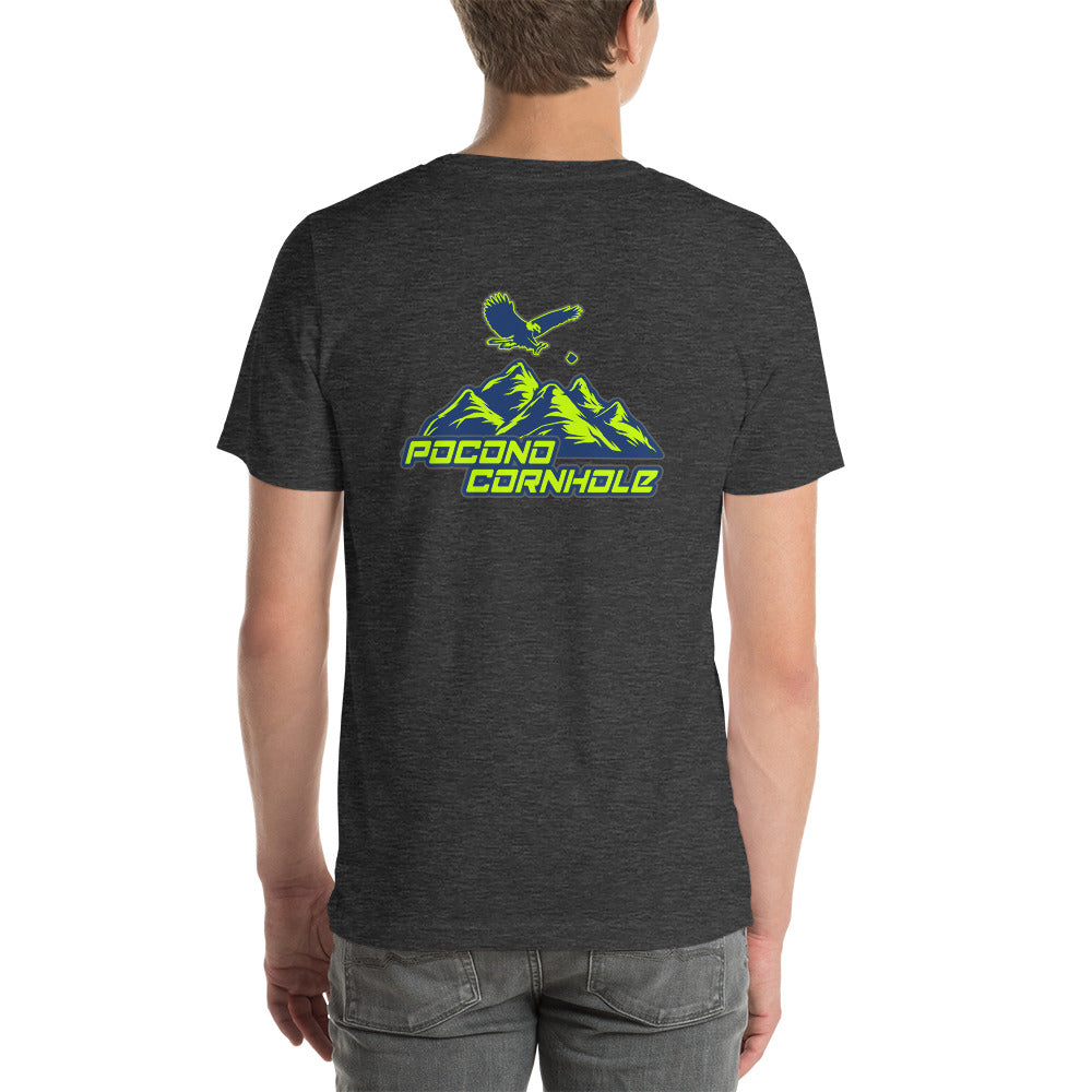 Pocono Cornhole front and back logo Unisex T-Shirt