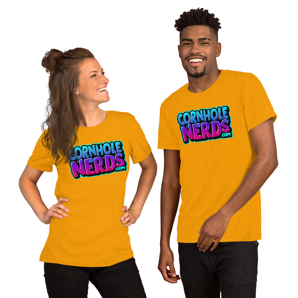 Cornhole Nerds Unisex t-shirt bluish/purplish logo