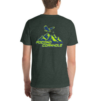 Pocono Cornhole front and back logo Unisex T-Shirt