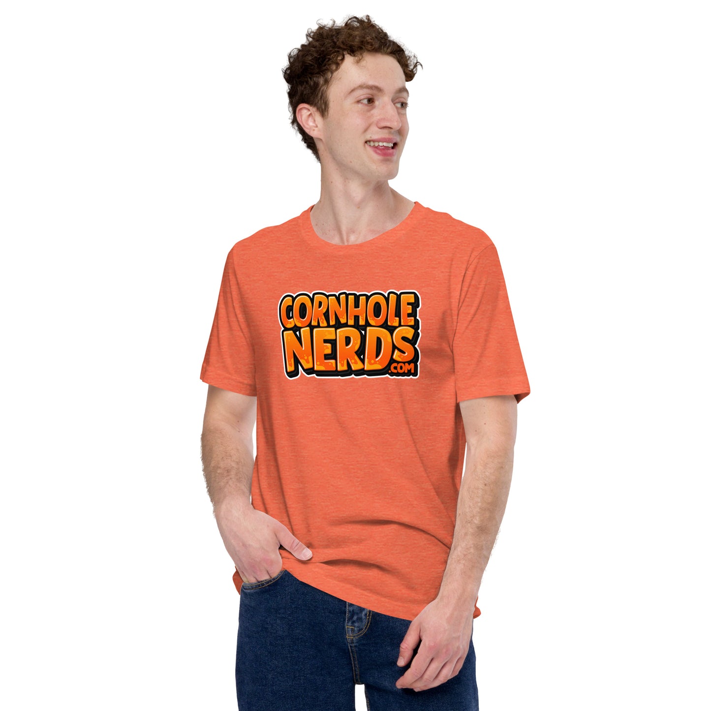 Cornhole Nerds orange logo Unisex t-shirt