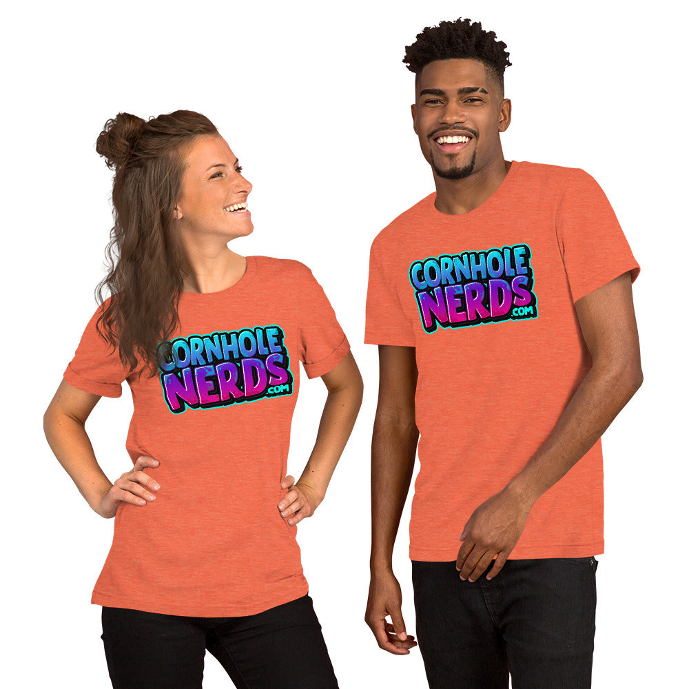 Cornhole Nerds Unisex t-shirt bluish/purplish logo