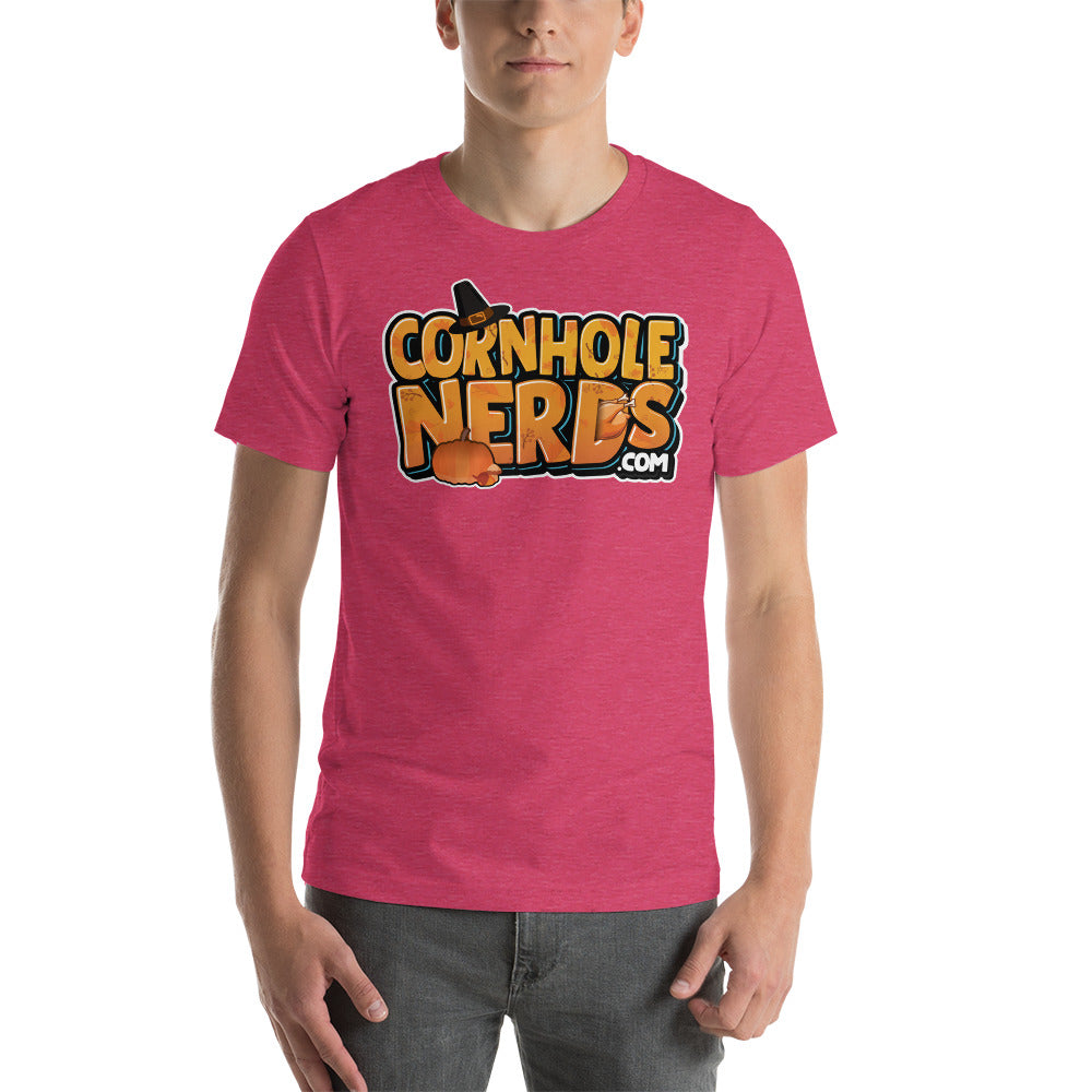 Cornhole Nerds Autumn Skies and Pumpkin Pies Unisex t-shirt
