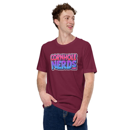 Cornhole Nerds Unisex t-shirt ombre logo