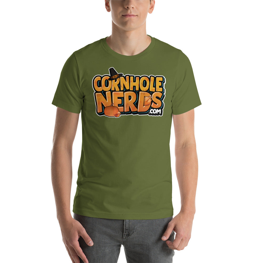 Cornhole Nerds Autumn Skies and Pumpkin Pies Unisex t-shirt