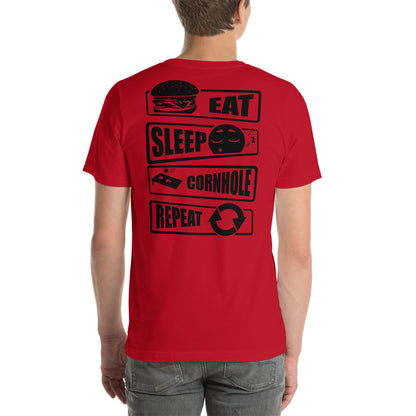 BCB eat sleep cornhole repeat  Unisex T-Shirt