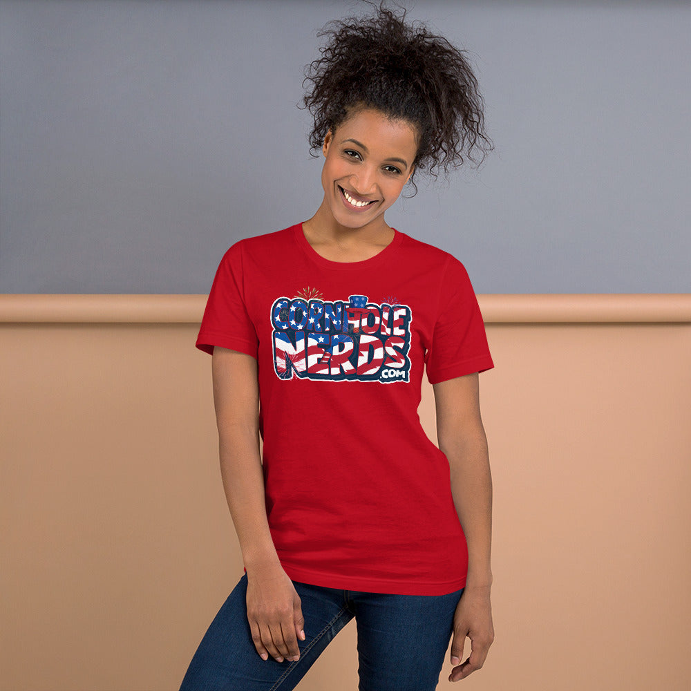 Cornhole Nerds Freedom on the 4th Unisex t-shirt