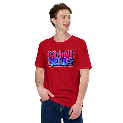 Cornhole Nerds Unisex t-shirt ombre logo