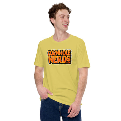 Cornhole Nerds orange logo Unisex t-shirt