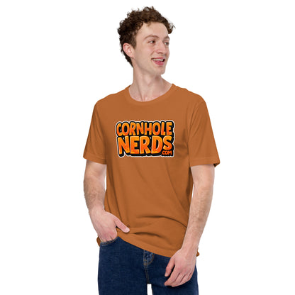 Cornhole Nerds orange logo Unisex t-shirt