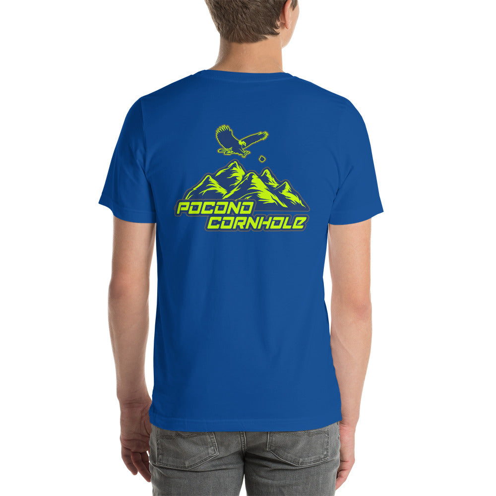 Pocono Cornhole front and back logo Unisex T-Shirt