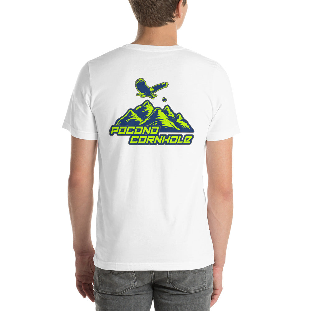 Pocono Cornhole front and back logo Unisex T-Shirt