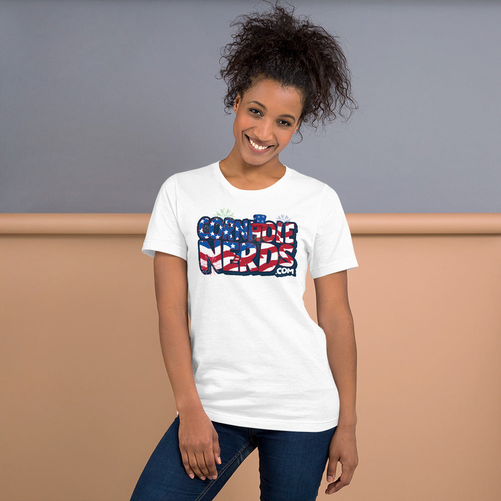 Cornhole Nerds Freedom on the 4th Unisex t-shirt