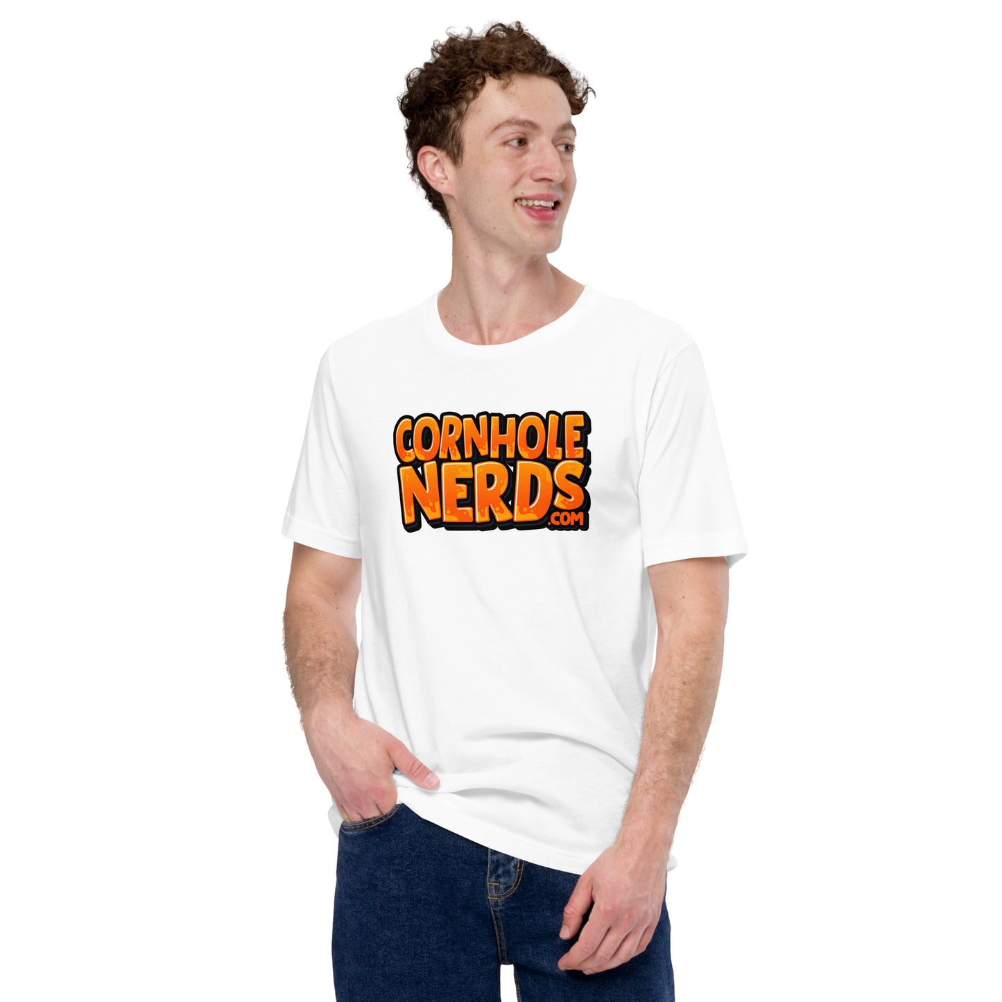 Cornhole Nerds orange logo Unisex t-shirt