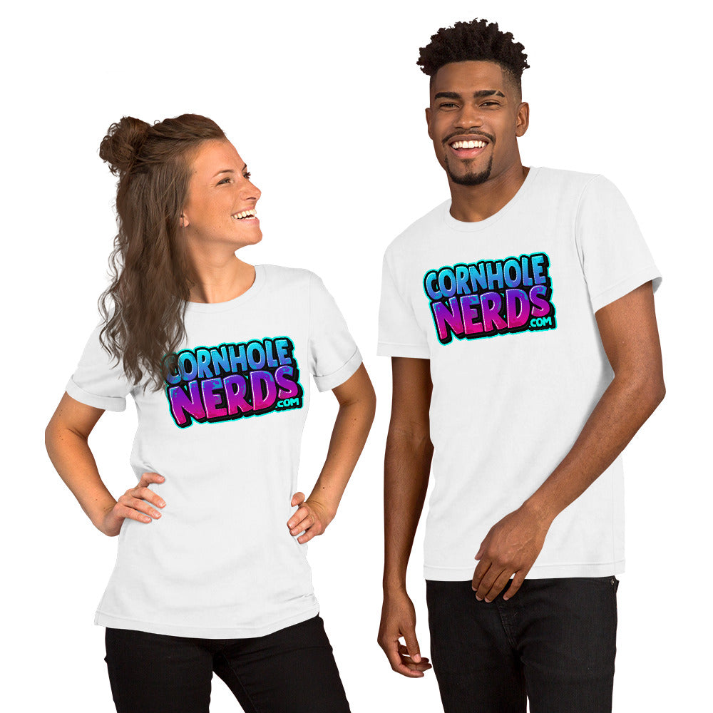 Cornhole Nerds Unisex t-shirt bluish/purplish logo