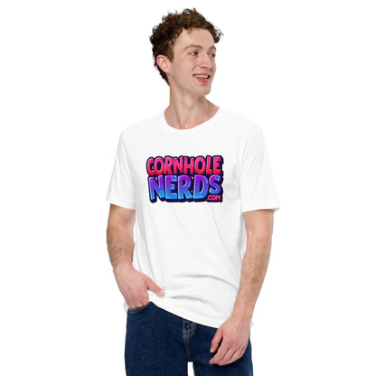 Cornhole Nerds Unisex t-shirt ombre logo