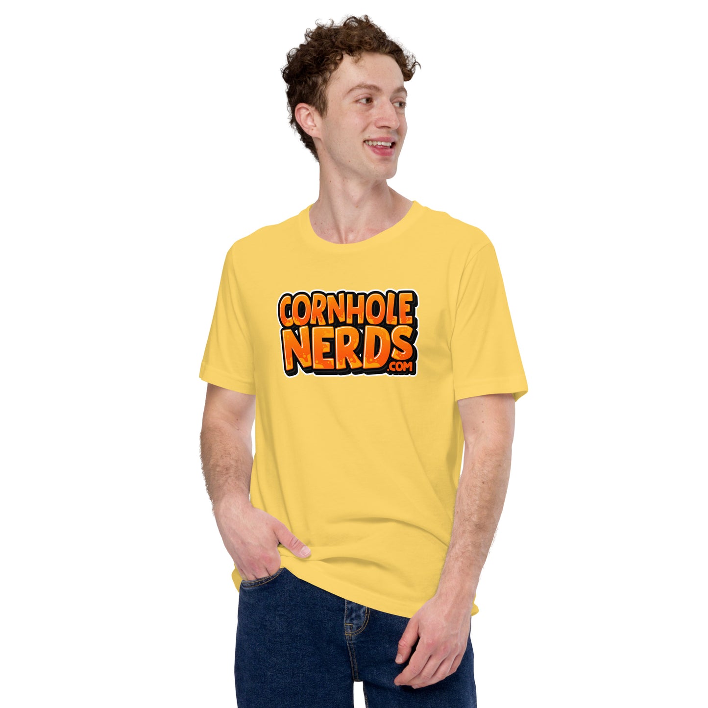 Cornhole Nerds orange logo Unisex t-shirt