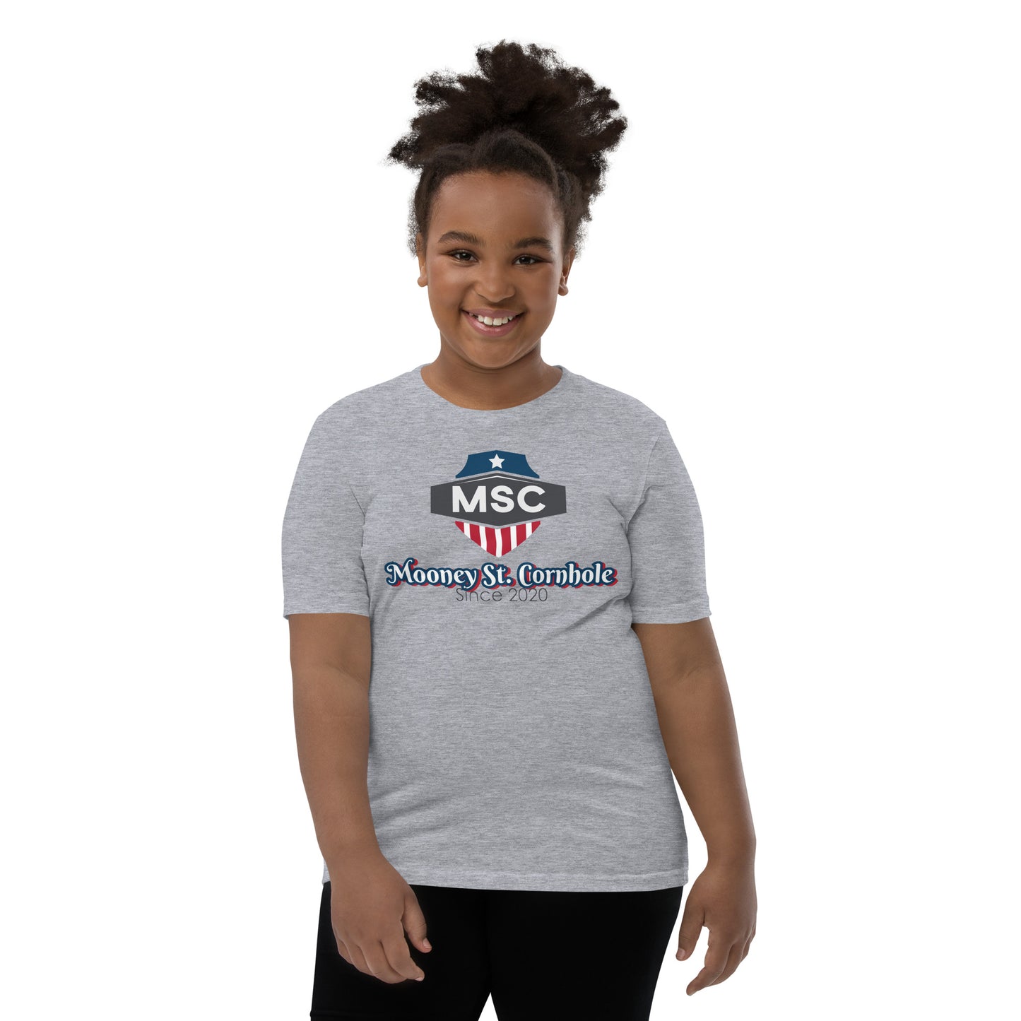 Mooney St. Cornhole Youth Short Sleeve T-Shirt