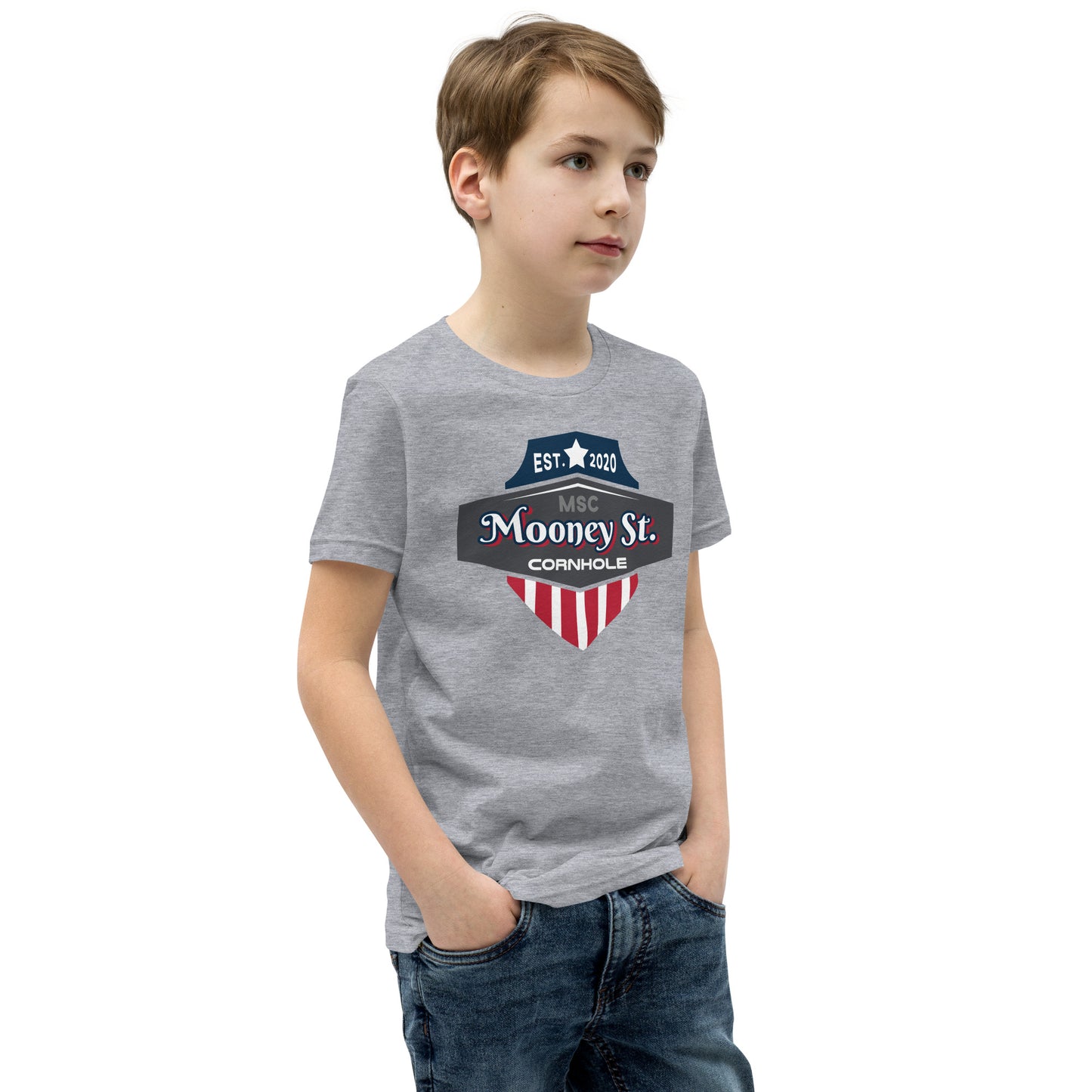 Mooney St. Cornhole Youth Short Sleeve T-Shirt