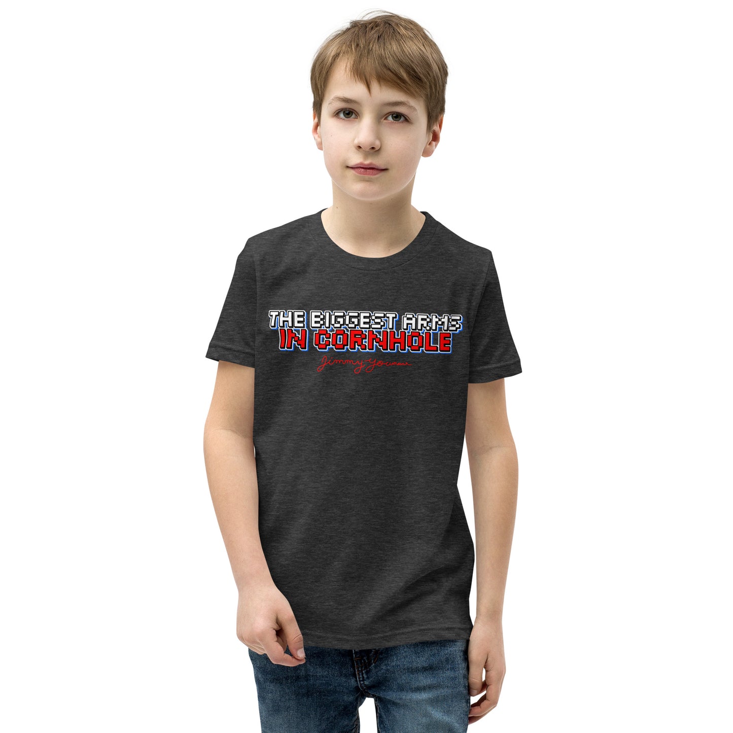 The Biggest Arms in Cornhole Youth Short Sleeve T-Shirt