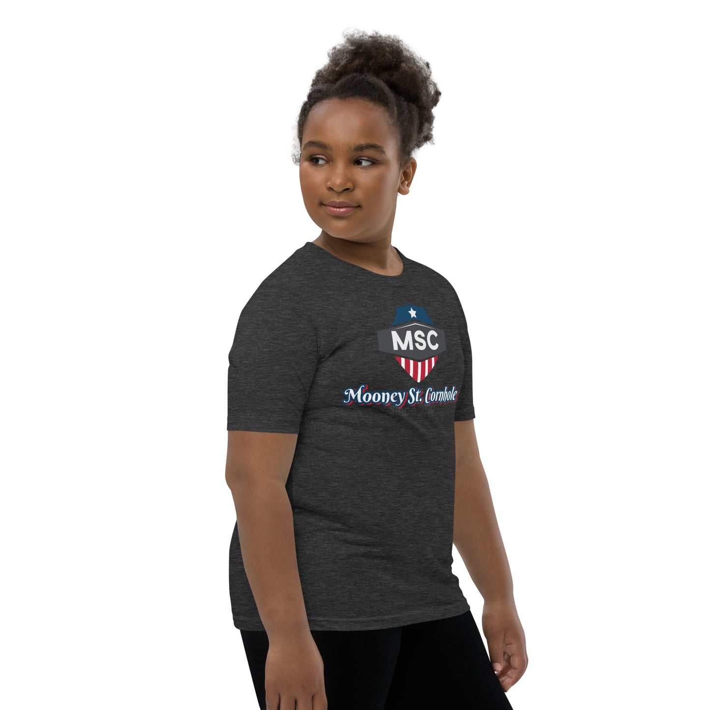 Mooney St. Cornhole Youth Short Sleeve T-Shirt