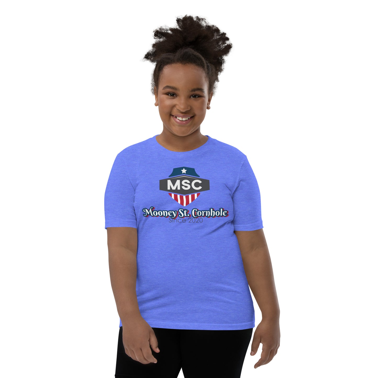 Mooney St. Cornhole Youth Short Sleeve T-Shirt