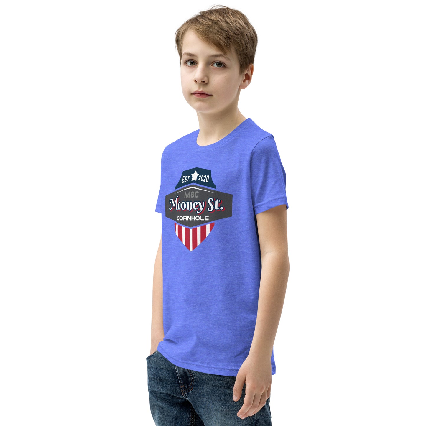 Mooney St. Cornhole Youth Short Sleeve T-Shirt