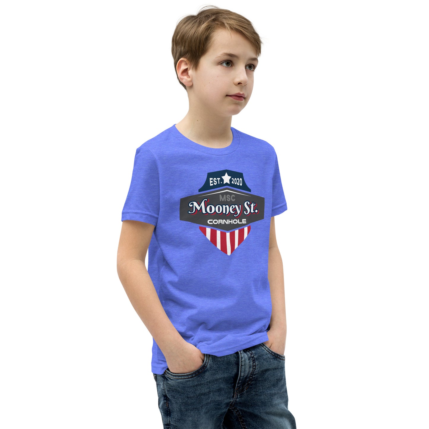 Mooney St. Cornhole Youth Short Sleeve T-Shirt