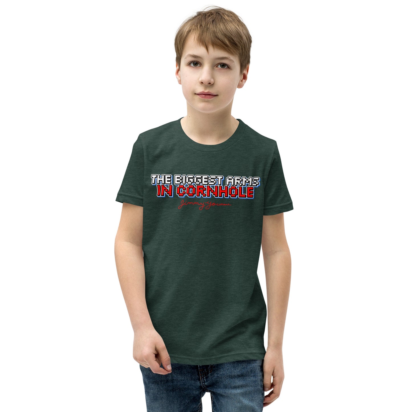 The Biggest Arms in Cornhole Youth Short Sleeve T-Shirt