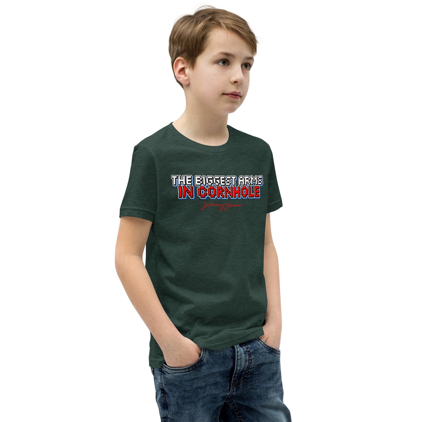 The Biggest Arms in Cornhole Youth Short Sleeve T-Shirt