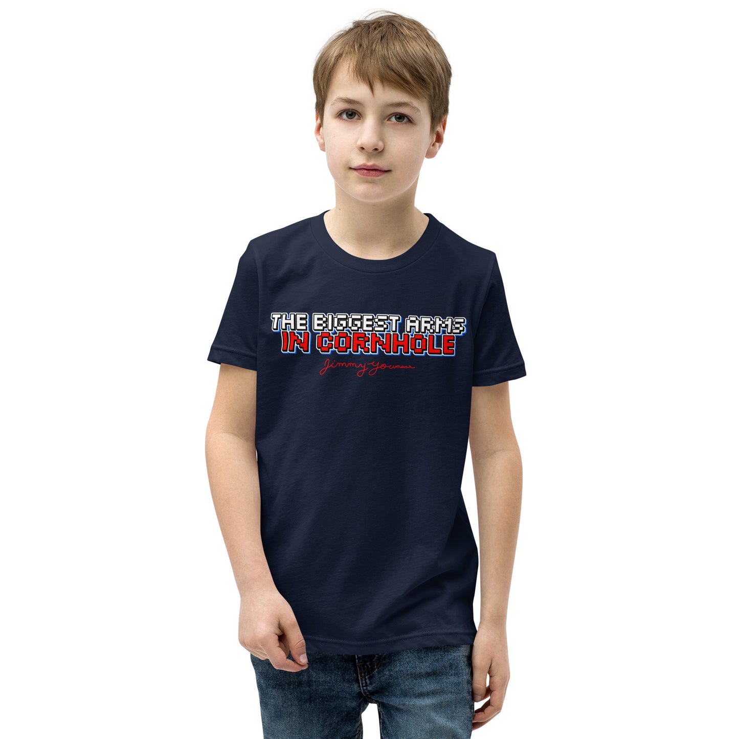 The Biggest Arms in Cornhole Youth Short Sleeve T-Shirt