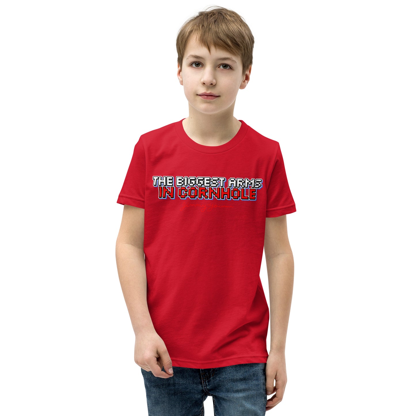 The Biggest Arms in Cornhole Youth Short Sleeve T-Shirt